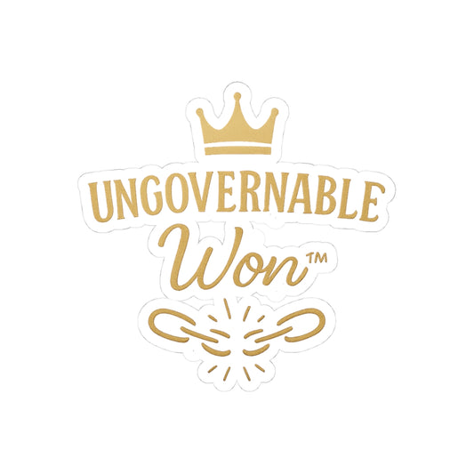UNGOVERNABLE Won™ Logo Kiss-Cut Sticker – Gold Edition