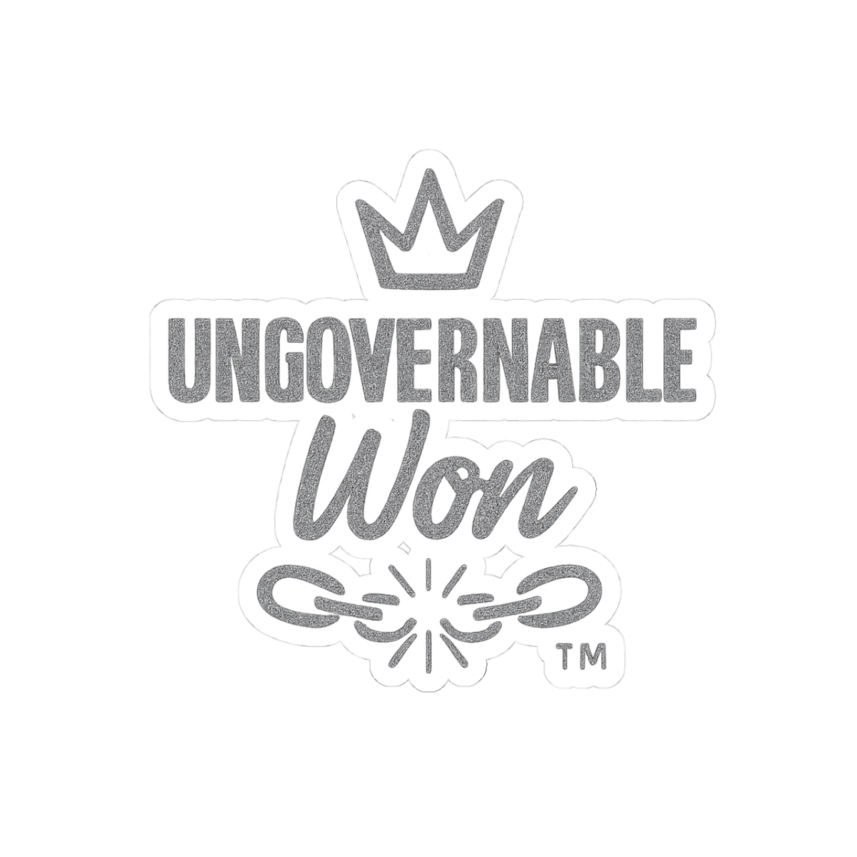 UNGOVERNABLE Won™ Logo Kiss-Cut Stickers – Silver Edition
